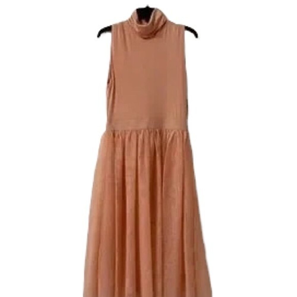 Hope Harlow Tulle Skirt Turtleneck Dress Party Blush Pink Sleeveless Size 8 NWT